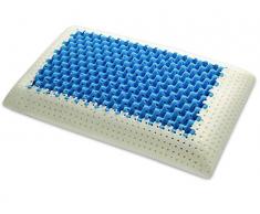 Marcapiuma - Cuscino in Memory - Blue Air Massage - Inserto Ultra Traspirante Effetto Massaggio Fodera di Protezione 100% Cotone - Guanciale Memory Ortopedico Dispositivo Medico CE - Made in Italy
