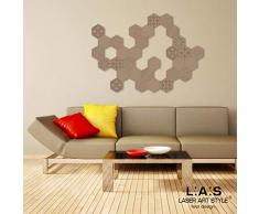L:A:S Laser Art Style Quadro Astratto Moderno per Salotto SI-301, Legno, Nocciola, 125x90 cm