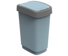 Rotho Eco Twist Pattumiera da 25 l, plastica (PP), Blu, 25 Liter (33,3 x 25,2 x 47,6 cm)