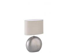 Fischer&Honsel Lino - Lampada da tavolo in ceramica, 60 W, colore: Grigio