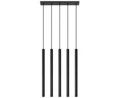 Sollux Lighting - Lampadario a sospensione in acciaio, 8 x 45 max, colore: Nero