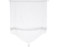 Linder 0171/10/338 Tenda regolabile, aspetto di lino, colore bianco 90X165