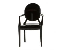 Kartell Loulou Ghost Sedia per Bambini, Confezione da 4 Pezzi, Nero Coprente
