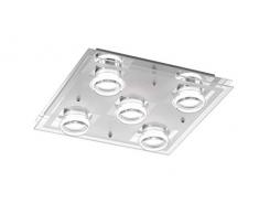 Action by Wofi PLAFONIERA, 5Â luci Moody, classe di consumo energetico A +, 3000Â kelvin, 400Â lumen, 5Â x LED/5Â W, 35Â x 7Â x 35Â cm, Cromo 922305010000