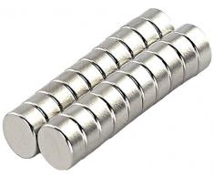 20 Mini Magneti Extra Strong, magnete al neodimio per lavagna magnetica, bordo bianco, frigorifero, 6x3mm M&H-24