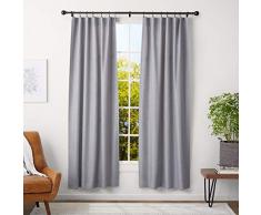 AmazonBasics - Bastone per tenda da 2,5 cm, con terminali sferici, da 91 a 183 cm + anelli da 35,6 cm, caffè (bronzo scuro)
