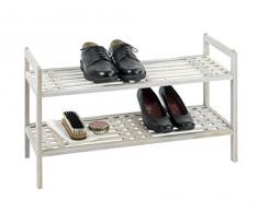 Wenko 22865100 Scaffale Norway con 2 ripiani Natura Bianco Scarpiera, Legno di Noce, Bianco â Colore: Bianco Calce, 27 X 69 X 40, 5 cm