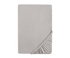 Biberna 77866/001/322 - Lenzuolo in jersey con angoli elasticizzati 90 x 190 cm - 100 x 220 cm Grigio