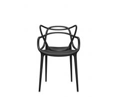 Kartell 5866/09 Masters Sedia, Nero, 4 Pezzi