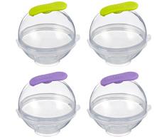 IBILI 870500 - Contenitore per Sfere di Ghiaccio per Gin&Tonic, in Silicone e plastica, posizionabile in Verticale, Diametro 5,5 cm, Confezione da 4 Pezzi