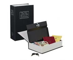 Relaxdays 10020799_46 Libro Cassaforte, Metallo, Nero, 5.5x15.5x24 cm