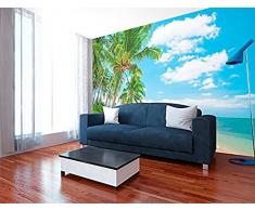 Fotomurale in Vinile da Parete Spiaggia Varie Misure 150 x 100 cm | Decorazione per Sala da Pranzo, saloni | Motivi paesaggistici | Urbe, Natura, Arte | Multicolore | Design Elegante