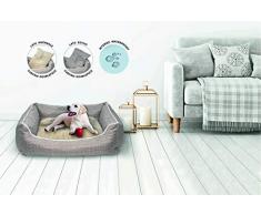Sogni e Capricci Pets Cuccia Dandy, Poliestere, Beige, 62 x 50 x 17 cm