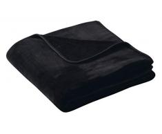biederlack Pure Soft Black Coperta, Pile, Nero, 220 x 240 cm