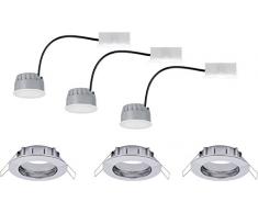 Paulmann 93960 Set Completo di Faretti da Incasso a Led, 3 x 7 W, a Intensità Variabile, In Alluminio Satinato, 7 W