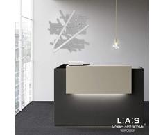 L:A:S Laser Art Style Orologio da Parete Design Moderno per Cucina Salotto Soggiorno, Legno, Cemento, 90 x 90 cm