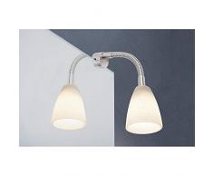 Paulmann 99906 Galeria Lampada a Led Per Specchio, In Ferro Spazzolato, 1 Lampadina da 22 W G9, Metallo, Vetro, Opale