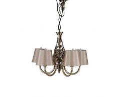Pacific Lifestyle Metallo a Braccia, Intrecciata, lampadario, Ottone Antico/Visone, 360Â x 360Â x 110Â mm