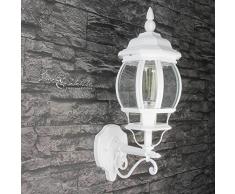 'Bianco Lampada da parete da esterni "Brest E27 230 V stile rustico lampada da esterno lampada da esterno lampada da parete applique da parete illuminazione cortile giardino esterno lampade