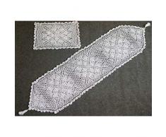 Duffi Home Runner da Tavolo, Bianco, 40 x 140 cm