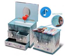Disney Frozen - Portagioie Musicale, 3 cassetti, 2 Organizer per Gioielli, per Armadio, Decorazione Festiva, Articoli per la casa, Unisex, per Adulti, Multicolore (Multicolore), Unico