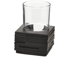 Zeller 18317 Bicchiere per Spazzolini Schiefer, Polyresin, Nero, 8.3x8.3x11.5 cm