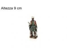 Personaggio NATIVITA Statua BALDASSARRE CM.9 ADDOBBO PRESEPE Natale AB