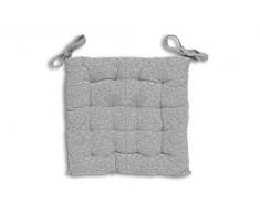 Soleil docre Anais - Cuscino per Sedia, in Cotone, 40 x 40 x 5 cm, Colore: Grigio