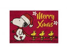 Excelsa Peanuts Xmas Zerbino Ingresso, Fibra di Cocco, Rosso, 40 x 60 cm