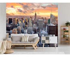 Oedim - Adesivo da Parete con Motivo Tramonto a Manhattan | Murale | Vinile Decorativo | 500 x 300 cm | Decorazione Sala da Pranzo, Soggiorno, Camera