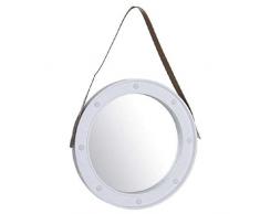 DCASA - Specchio rotondo con LED e specchi da parete per mobili, decorazione della casa, unisex, per adulti, colore unico