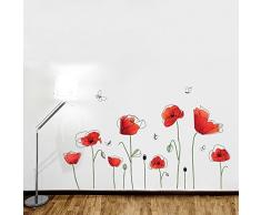 Walplus â Adesivi da Parete Poppy Burro decorazioni a parete rimovibile adesivi decalcomanie Art decorazione per la casa, ristoranti, hotel Kindergarden scuola bambini cameretta multicolore