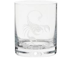 Crystaljulia 05926 - Bicchiere da whisky con incisione Zodiak, 250 ml