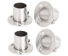 Sourcingmap® Guardaroba da 22 mm in Acciaio Inox, 4 Pezzi