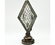 M S Lanterna da giardino in metallo alimentata a batteria, 50 cm, Grigio