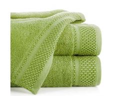 Eurofirany Carlo Set Bagno, Asciugamano da Sauna, Assorbente, 100% Cotone 580 g/m2, di Alta qualitÃ , Confezione da 3 e 6 Pezzi, Verde Oliva, 50x90 cm