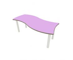 Mobeduc Rettangolare Wave Tavolo per Bambini, in Legno, Colore: Rosa, Taglia 5, 120Â x 60Â x 71Â cm