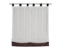 Home Fashion 79599-183 - Tenda a Pacchetto, in Misto Organza, Motivo a Righe Orizzontali, Dimensioni: 140 x 100 cm, Colore: Moka