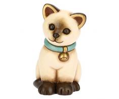 THUN - Soprammobile Gatto Siamese - Accessori per la Casa - Linea Cani e Gatti - Formato Medio - Ceramica - 10,1 x 7,8 x 13 h cm