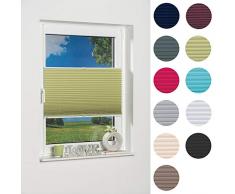 K-home - Tende oscuranti plissettate Klemmfix, Verde, 110 x 130 cm