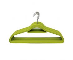 JVL Gamma Premium Velvet Touch Thin salvaspazio Antiscivolo Appendiabiti, Lime, Confezione da 20