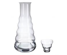 Vetro di Bohemia Aspetto Decanter e 4Â Bicchieri, Vetro, 18Â x 22Â x 12Â cm