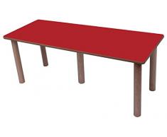 Mobeduc Ala Tavolo per bambini, in legno 150 x 45 cm, talla 2 Haya y rojo cereza