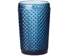 Better & Best Bicchiere da whisky in vetro, alto, decorato con punte, colore blu, dimensioni 8 x 8 x 12,5 cm
