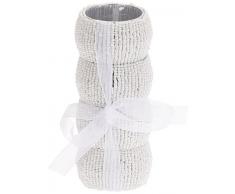 Viscio Trading Casa & Christmas Porta Tovaglioli, Metallo, Bianco, 5.5 x 5.5 x 3 cm, 4 unitÃ 