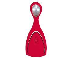 libri_x Lumi Plus - Lampada da lettura a morsetto, con dimmer, colore: Rosso