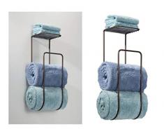 InterDesign Classico Portasciugamani, Montaggio a Muro, Metallo, Marrone, 16x5.5x5.5 cm