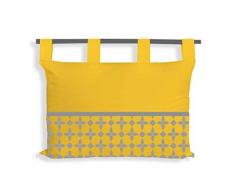 Soleil docre Damier - Testiera da Letto, in Cotone, 45 x 70 cm, Colore: Giallo