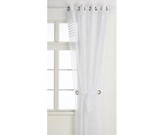 Casa Maison HM6988039 Trim Kimono Plissettata Pannello Superiore Cortina Mussola 140 x 260 cm Bianco