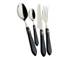 BUGATTI OXBNM di S3265Â Oxford Posate Set, 49Â Teilig, Servizio da tavola, Acciaio/ABS, Colore Nero, 52Â x 37,5Â x 16Â cm